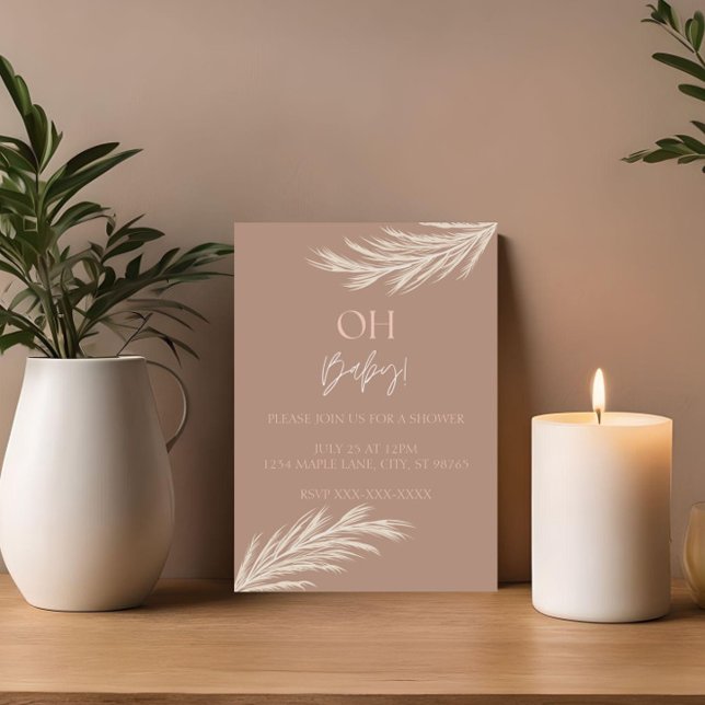 Simple Neutral Tone Boho Shower Invitation (Creator Uploaded)