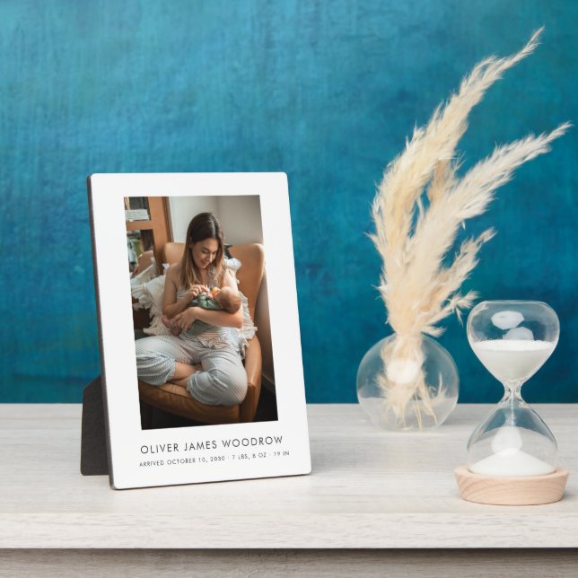 Simple New Baby And Mum Photo Plaque (Side)