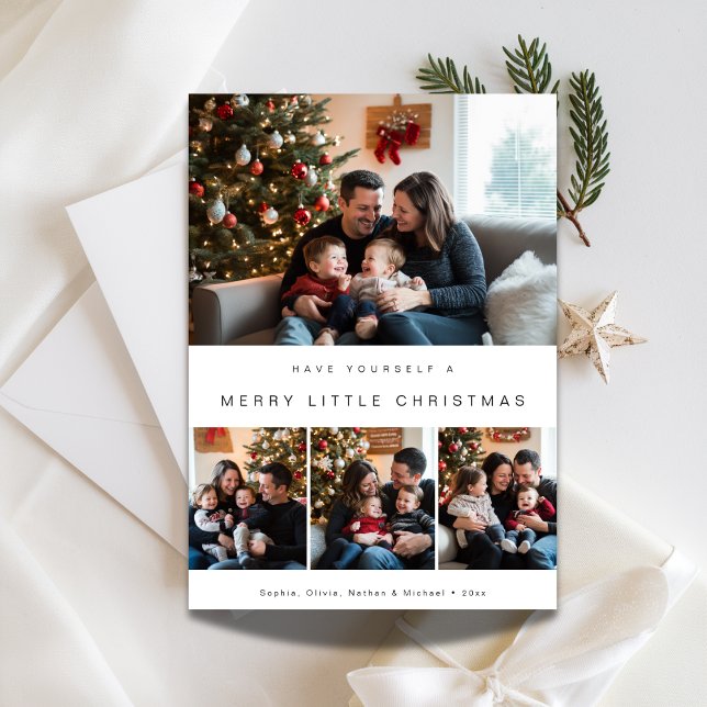Simple New Baby Merry Little Christmas Photo  Holiday Card (Creator Uploaded)