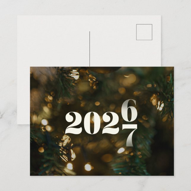  Simple New Year 2027 Postcard (Front/Back)