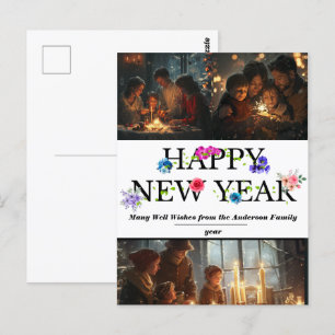 Simple New Year's Celebration Postcard