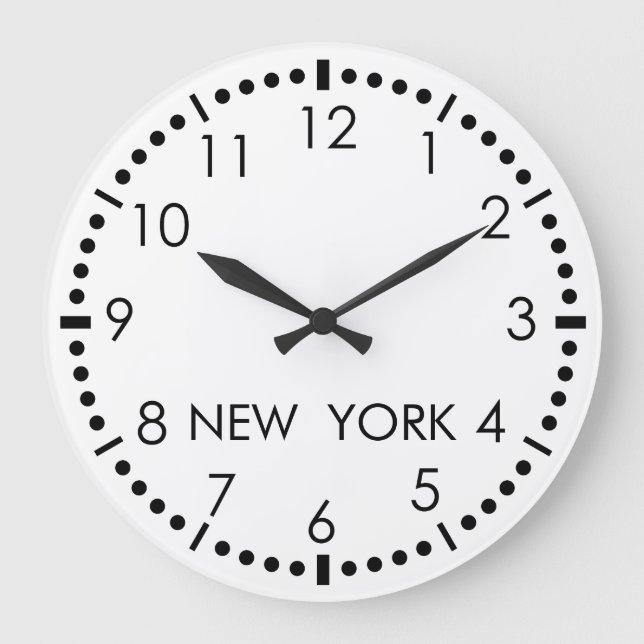Simple New York Newsroom Large Clock (Front)