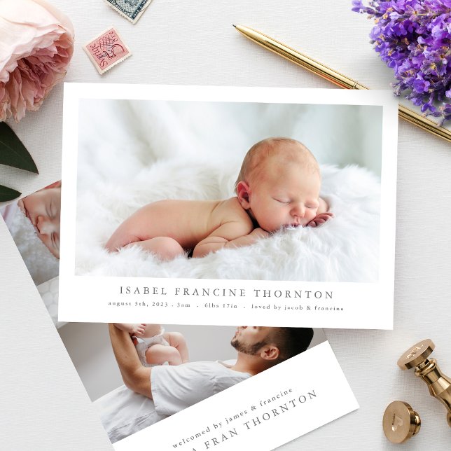 simple newborn photo collage birth announcement (Creator Uploaded)