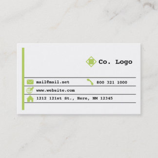 Simple Newsprint Lime Colour Business Card