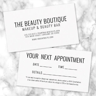 Simple Next Appointment Business Card