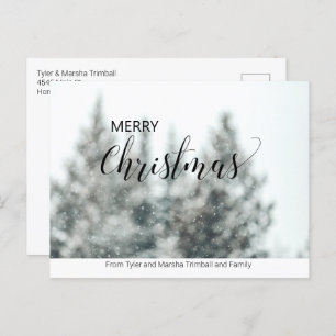 Simple No Photo Personalised Christmas Postcard