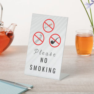 simple No Smoking tabletop Sign
