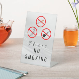 simple No Smoking tabletop Sign