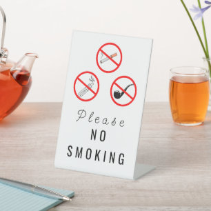 simple No Smoking tabletop Sign