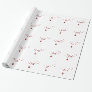 Simple Noel Christmas Tree Design Wrapping Paper