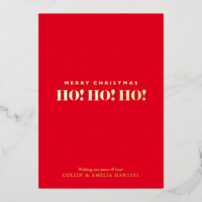Simple Non-Photo Ho! Ho! Ho!  (Front)