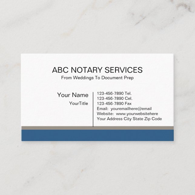 Simple Notary Business Cards (Front)