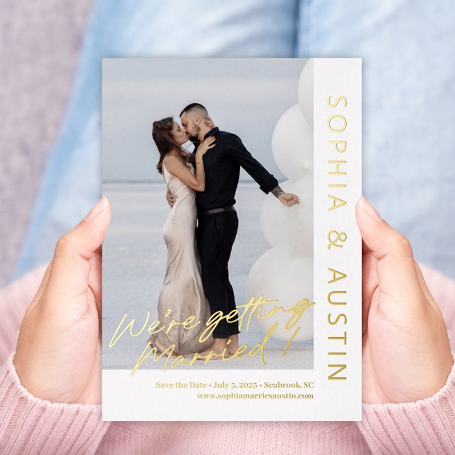 Simple Note FOIL Custom Colour Save The Date Card (Creator Uploaded)