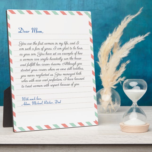 Simple Notebook handwritten love letter message Plaque (Side)