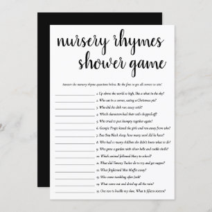 Simple Nursery Rhymes   Black and White Game Card