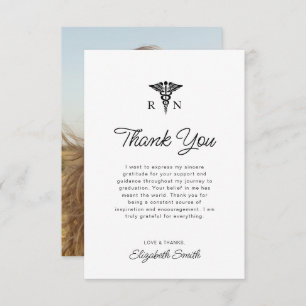 simple nursing graduation thank you card