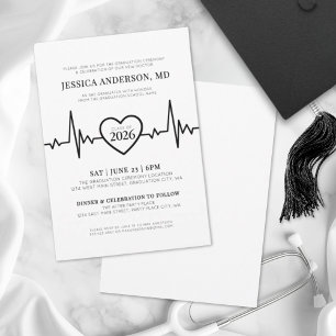 Simple Nursing Medical School Graduation Invitation