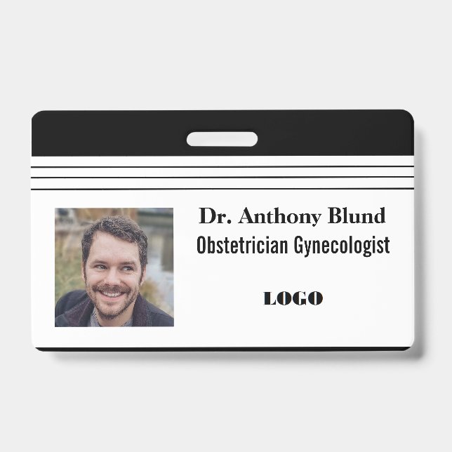 Simple Obstetrician and Gynaecologist Badge ID Badge (Front)