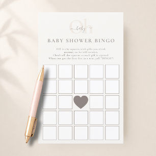 Simple Oh Baby Gender Neutral Shower Bingo Game