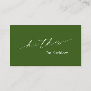 Simple Olive Forest Green Elegant Modern Business Card