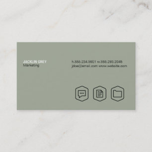 Simple (olive green) business card
