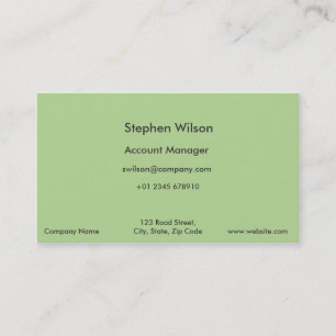 Simple Olive Green Business Cards Single Colour