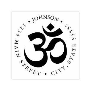 Simple Om Symbol Return Label Self-inking Stamp
