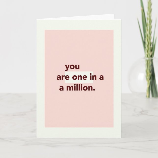 Simple One In A Million Card (Front)