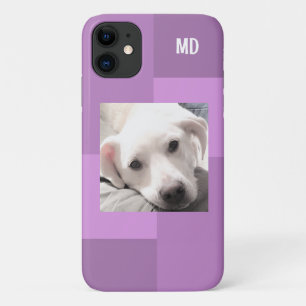 Simple One Photo Modern Square Design Light Purple Case-Mate iPhone Case