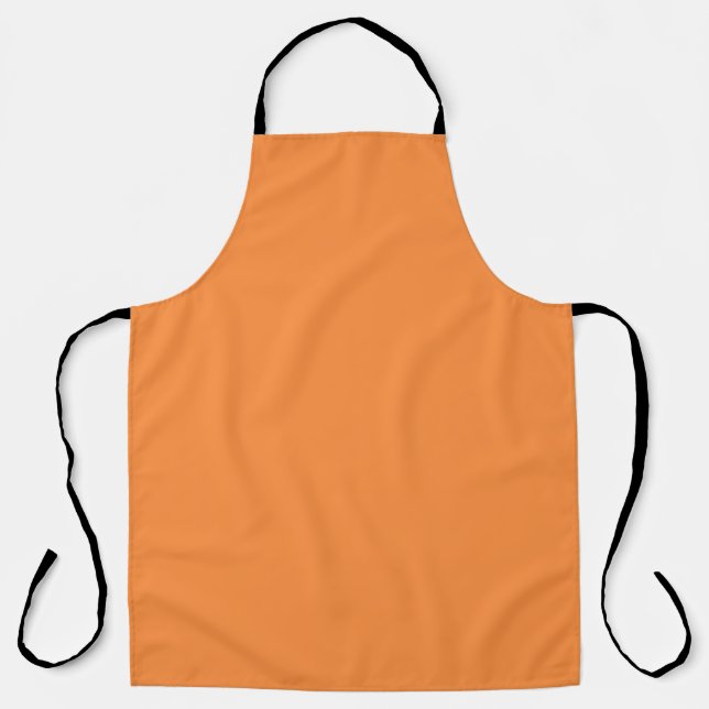 Simple One Solid Colour Orange Monocolor Apron (Front)
