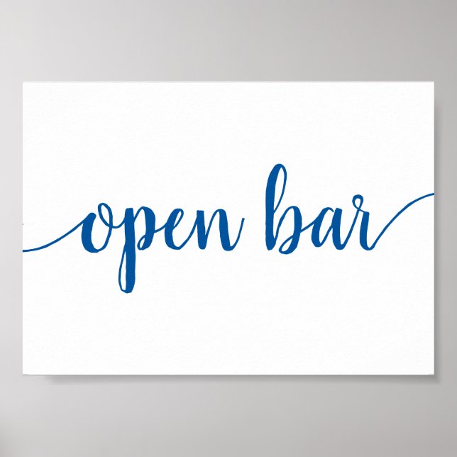 Simple Open Bar | French Blue Any Event Sign (Front)