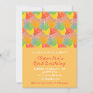 Simple Orange Balloons 83rd birthday Invitation