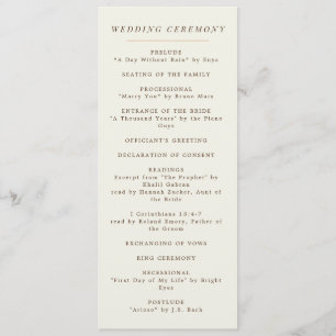 Simple Orange Branch Fall Wedding Programme