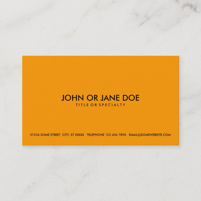 simple orange business card (Front)