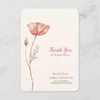 Simple Orange Color Thank you card