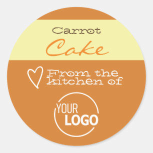 Simple Orange Food Cake Cookie Labels Calligraphy 