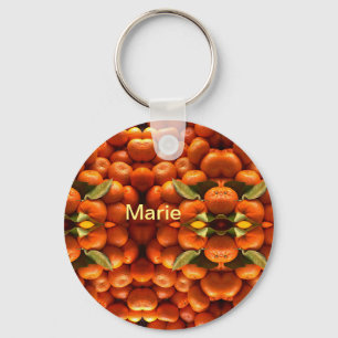 Simple orange fruit add name minimal custom th th key ring