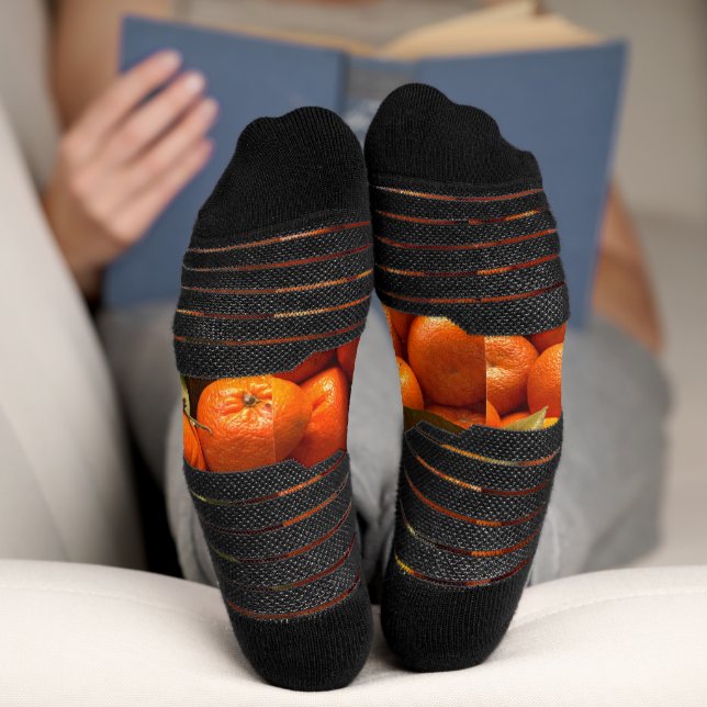 Simple orange fruit add name minimal custom  th th socks (Bottom)