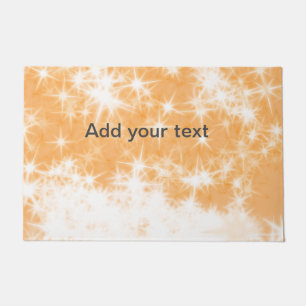 Simple orange glitter sparkle stars add your text doormat