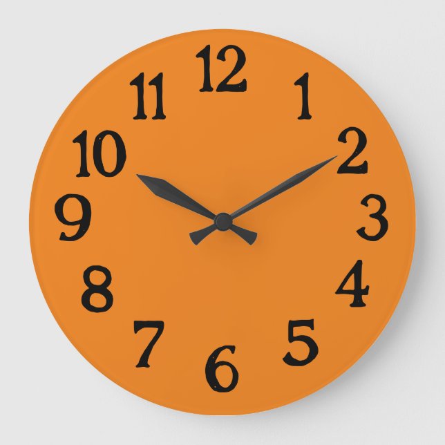 Simple Orange Normal Plain Clock (Front)