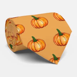 Simple Orange Pumpkin Pattern Tie