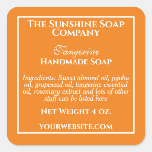 Simple Orange Soap and Cosmetics Label
