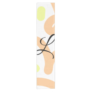 Simple orange yellow watercolor add your monogram  short table runner