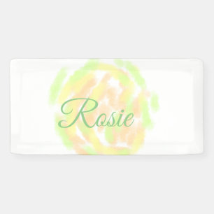 Simple orange yellow watercolor add your name lett banner