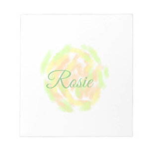 Simple orange yellow watercolor add your name lett notepad
