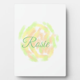 Simple orange yellow watercolor add your name lett plaque