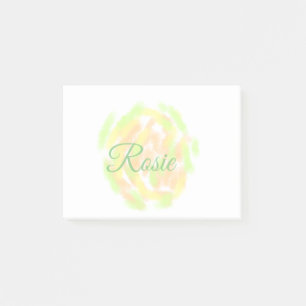 Simple orange yellow watercolor add your name lett post-it notes