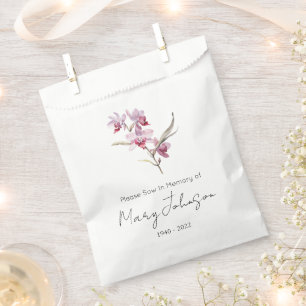 Simple Orchid Seed packet Funeral Favour Bags