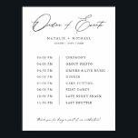 Simple Order Of Events Wedding Schedule Timeline Poster<br><div class="desc">Looking for a simple yet elegant way to display the order of events for your wedding day? Look no further than this Simple Order Of Events Wedding Schedule Timeline Poster! Featuring a minimalist design with modern calligraphy typography, this poster is the perfect addition to any wedding celebration. Easily customise the...</div>
