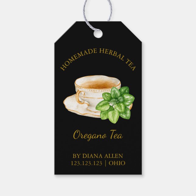 Simple Oregano Tea Hang Tag  (Front)